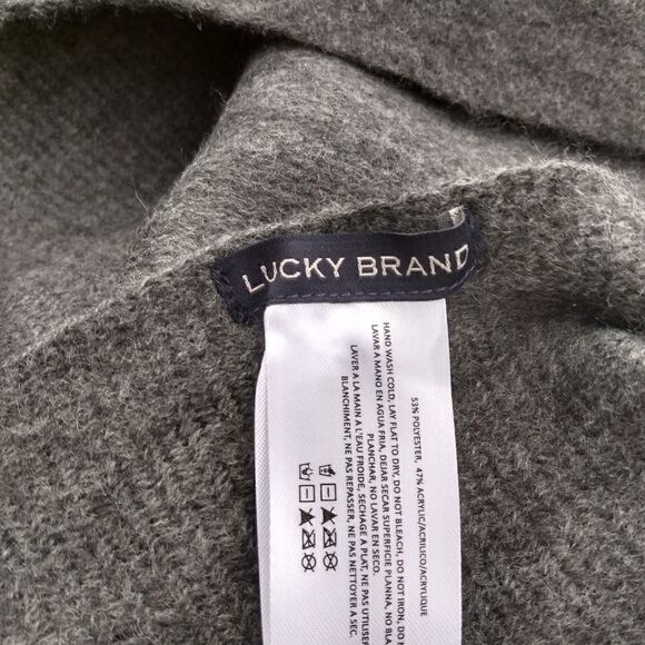 NWOT LUCKY BRAND XL Gray Polyester Scarf/Wrap with Fringe - Picture 8 of 10